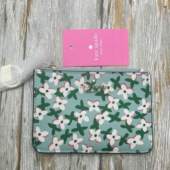 Kate Spade ♠️ Laurel Way Floral Bitsy Card Holder Bag Purse Wallet - Picture 1 of 5